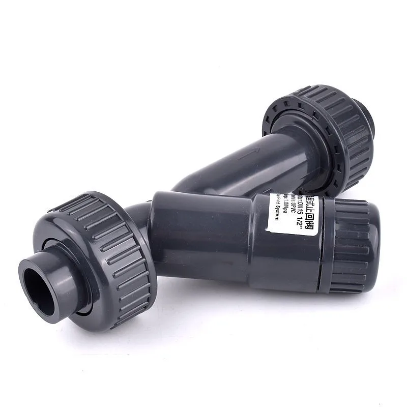 

1pc I.D 20-90mm UPVC Check Valve Y-type Angle Seat Check Valve Garden Irrigation Aquarium Fish Tank Industrial Water Fittings