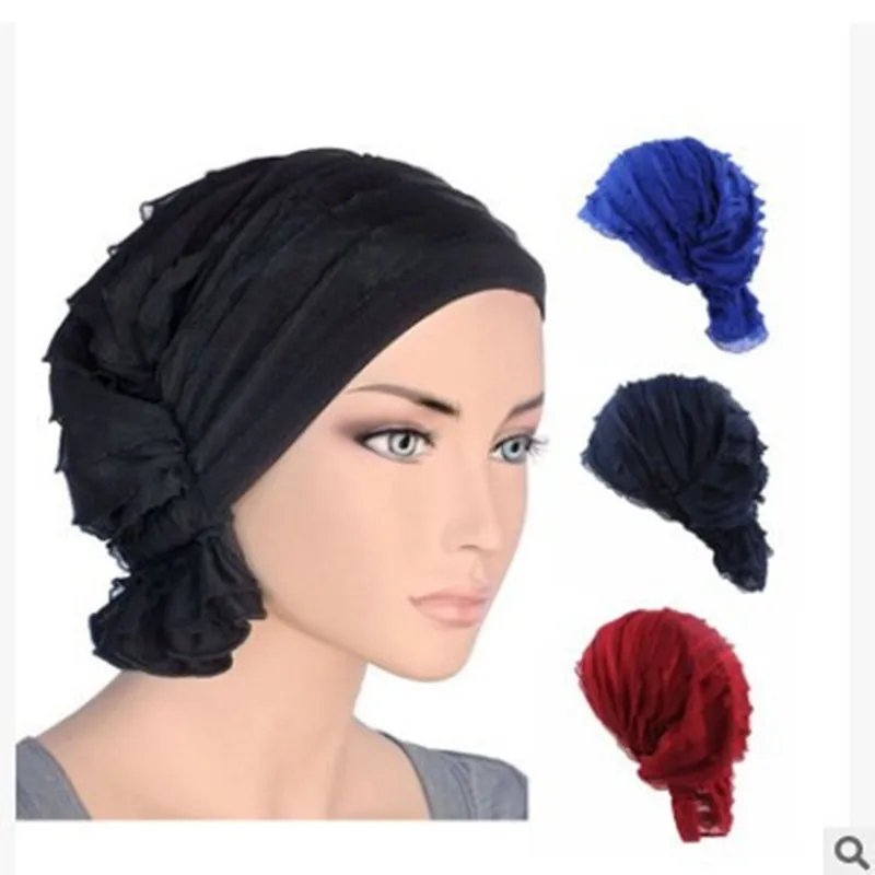 Муслим женский платок на голову химиотерапия шляпа тюрбан с готовым узелком