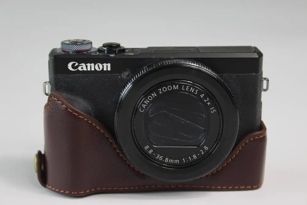 Натуральная Воловья кожа корпуса для половины камеры база для Canon G7XIII G7X MarkIII с отверстием батареи