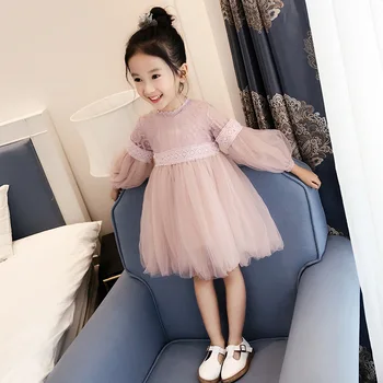 

Baby Girls Dress Children Sweat Half Sleeve Lace Mesh Princess Childrenswear Formal Dress 2020 Spring Summer