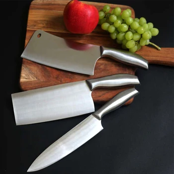 

3PCS Knife Set Stainless Steel Knife Set Kitchen Knife Household Knife Full Set Chopper Knife Fruit Knife Chef Knife