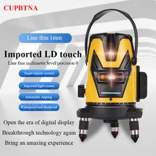 CUPBTNA Niveau Laser 3D vert/bleu à 2/3/5 lignes, croix horizontale et verticale à 360 °, mesure auto nivelante, faisceau Laser