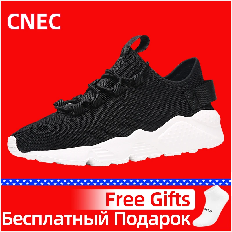 

2020 Genuine CNEC Sneakers Shoes for Men Teenage Breathable Mesh Summer Spring Trainers Tenis Running Bona White Black Casual