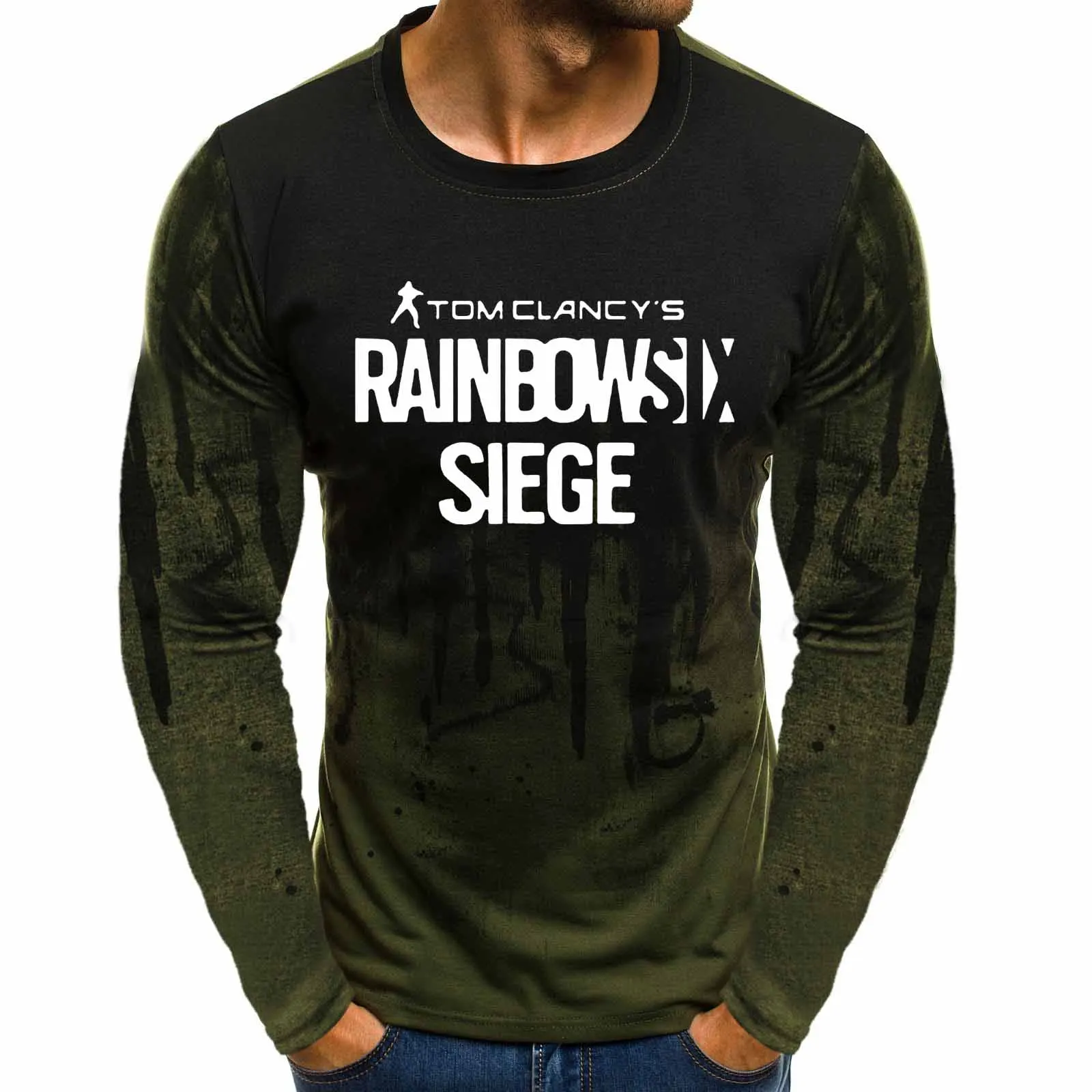 Rainbow six siege Свитшоты модные мужские градиентные пуловеры с круглым вырезом толстовки пуловер с принтом толстовки хип-хоп Harajuku для мужчин Clo