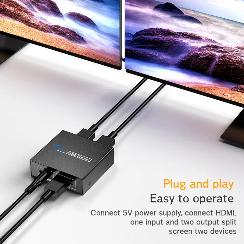Портативный 1 в 2 из HDMI разделитель HDCP 1080P 3D двойной дисплей Сплит адаптер усилителя концентратор коробка для PS3 HDTV DVD Xbox ноутбук