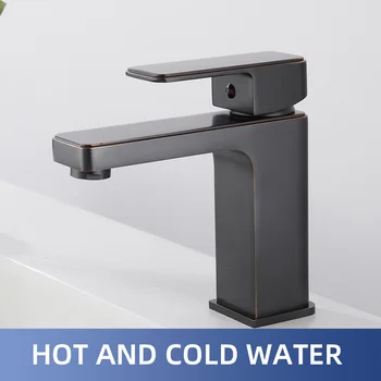 

Basin faucet Black faucet Stainless Steel Paint Faucet Bathroom Basin Faucets Blacked Hot Cold Mixer Tap Single Hole