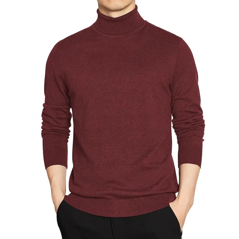 ZXFHZS Mens Basic Ribbed Slim Knitted Pullover Turtleneck Thermal Sweater