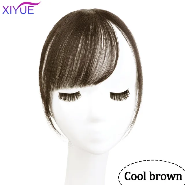 Black/Light Brown Clip In Hair Bangs Hairpiece Accessories Synthetic Fake Bangs Clip In Hair Extensions Clip In Hair Pieces C2741