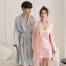 Женская ночная рубашка и халат, удобная мягкая Пижама для влюбленных, ночная рубашка, повседневная одежда для дома, элегантная Однотонная ночная рубашка