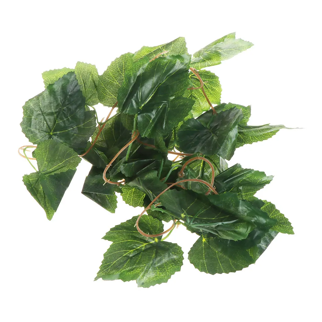 

Artificial Grape Vine Reptile Box Case Decoration Lizard Green Leaves 2.4m Plant