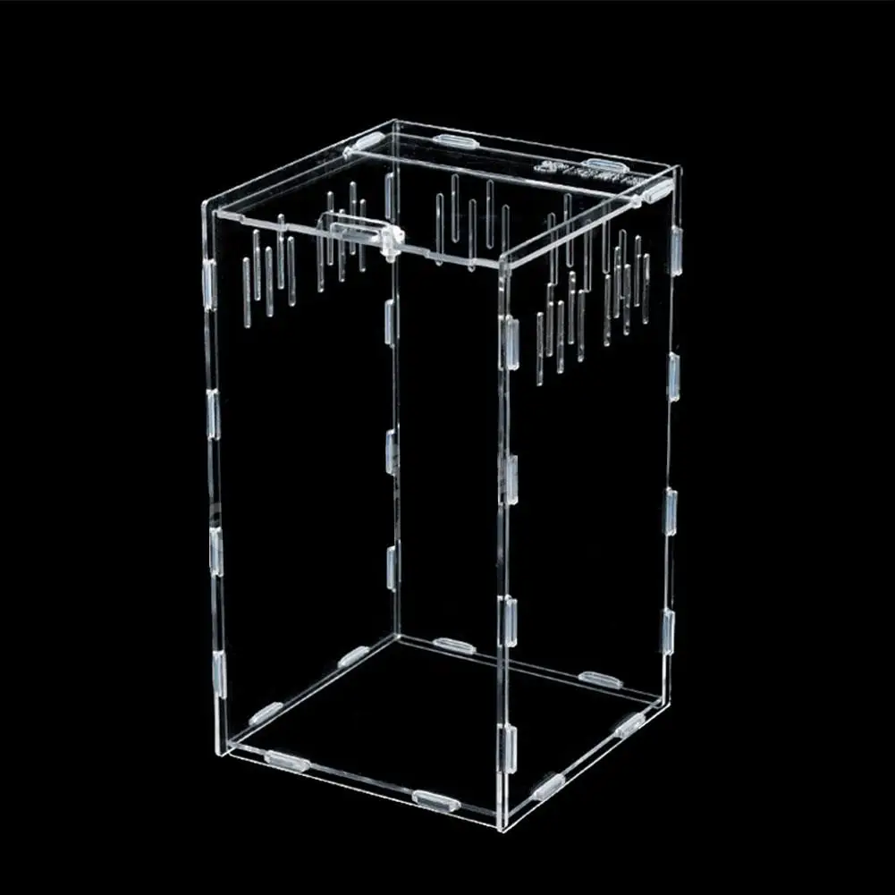 B Контейнер для рептилий, насекомых, паук, черепаха, ящерица, маленький питомец, коробка для разведения, прозрачная акриловая крышка для вивария, продукт для животных, террариум - Цвет: B