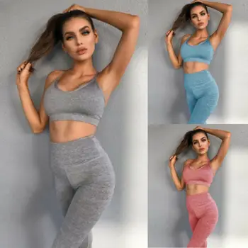 

Women 2Pcs Yoga Suit Workout Gym Running Sports Bra Legging Pants Athletic Set