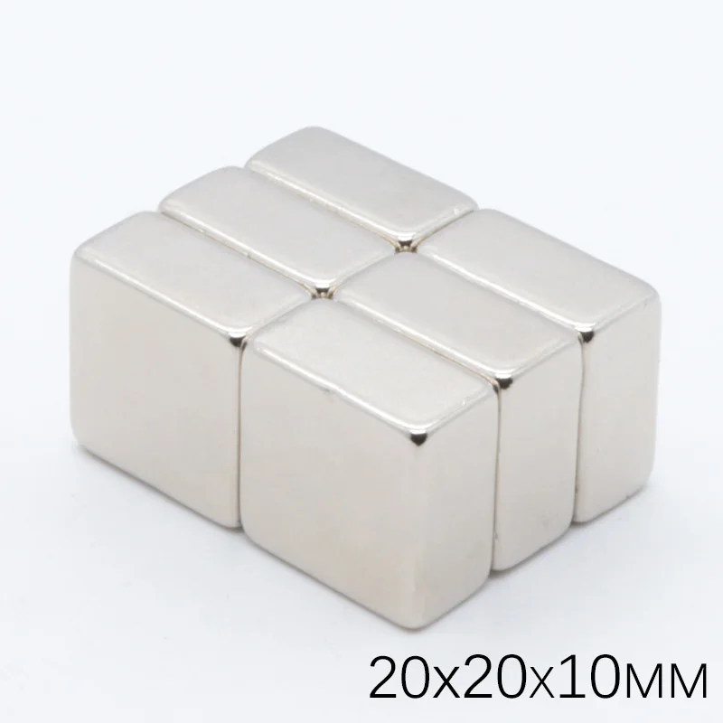 10pcs 20x20x10 mm N35 Strong Square NdFeB Rare Earth Magnet 20*20*10 mm Neodymium Magnet 20mm x 20mm x 10mm