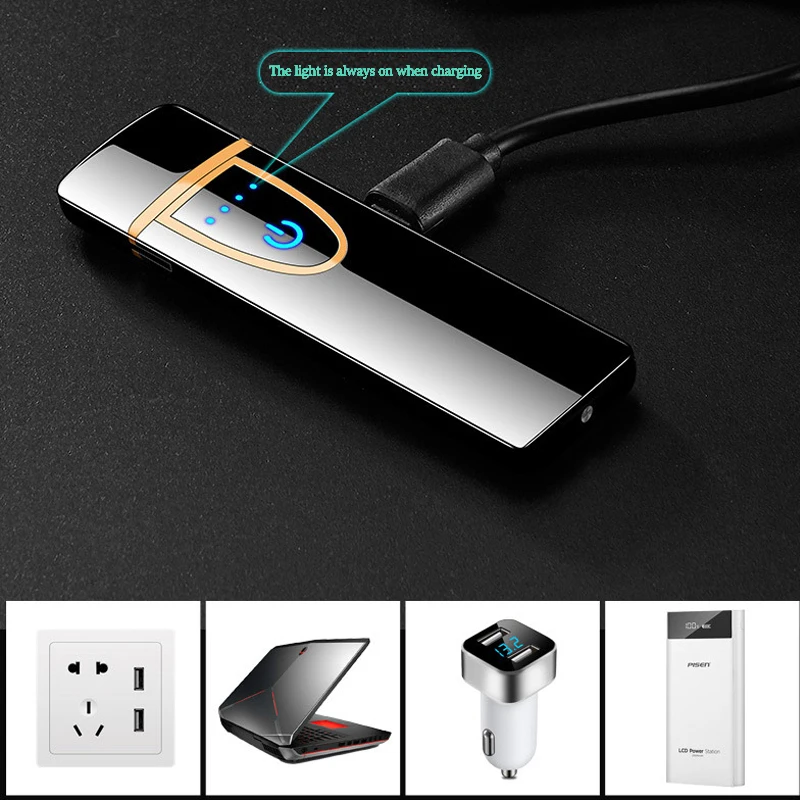 Перезаряжаемая металлическая электронная сигарета USB Mini Ligher Милые Электрические