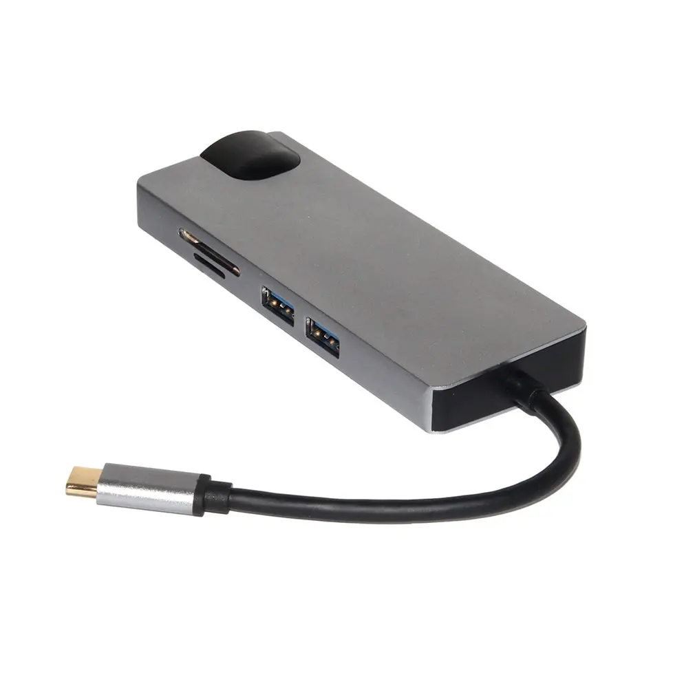 8 в 1 type C-2USB SD Micro SD LAN VGA HDMI USBC адаптер концентратор Расширение PD зарядная док-станция 1000 Мбит/с Rj45 OTG дисплей