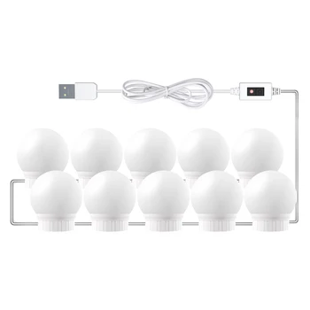 

Makeup Table Mirror Light Led Hollywood Vanity Lamp Led Dressing Table 10 Bulbs Kit USB 5V Dimmable Make Up Cosmetic Bulb 1Set