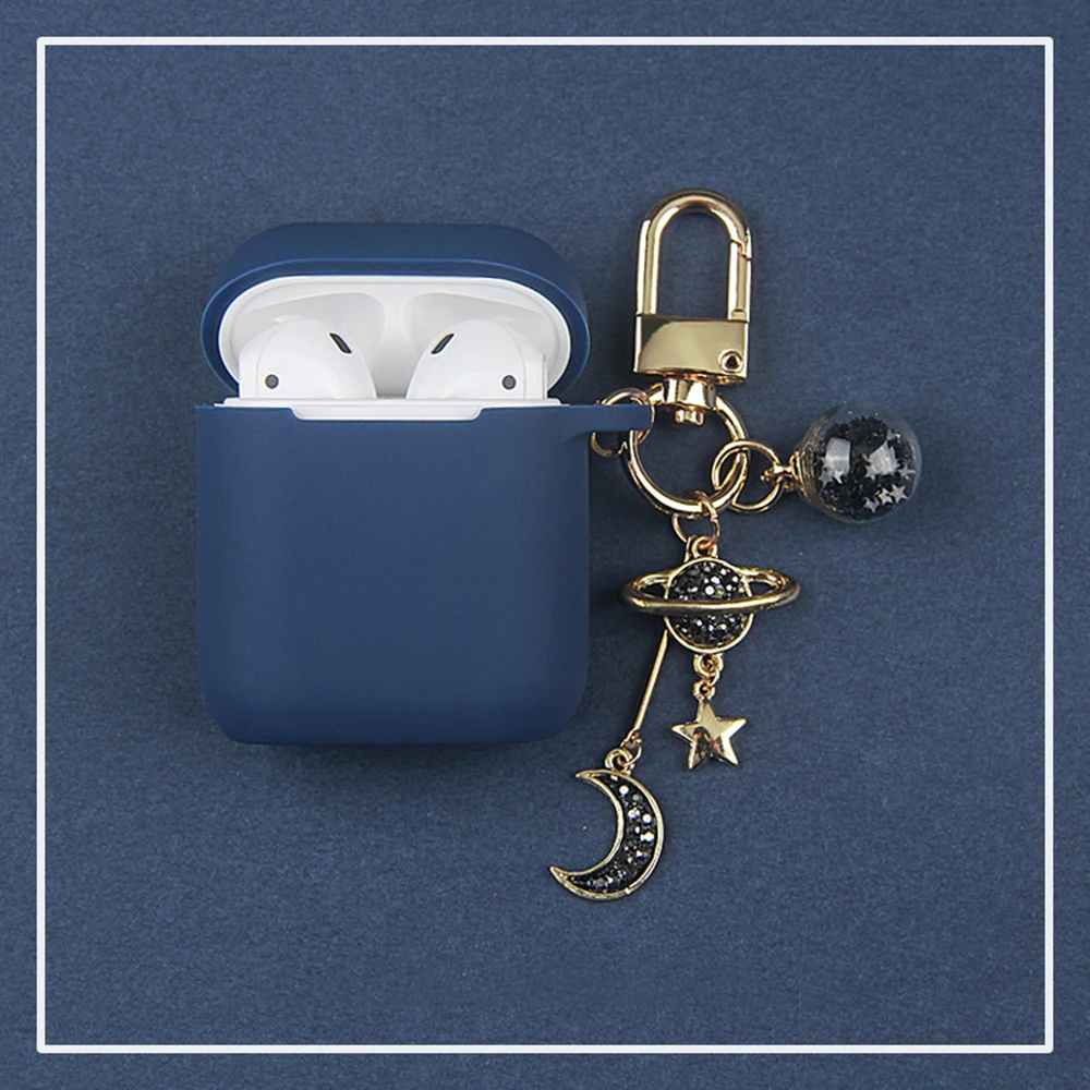 Роскошный чехол для наушников с бриллиантами Star Moon для Apple Airpods, беспроводная Защитная крышка с Bluetooth для AirPods, зарядная коробка