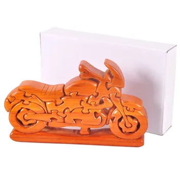 

Redwood Color Building Blocks Puzzle High Quality Assembly Motorcycle Model Toy Wooden Assembled Motorcycle Model Ornaments
