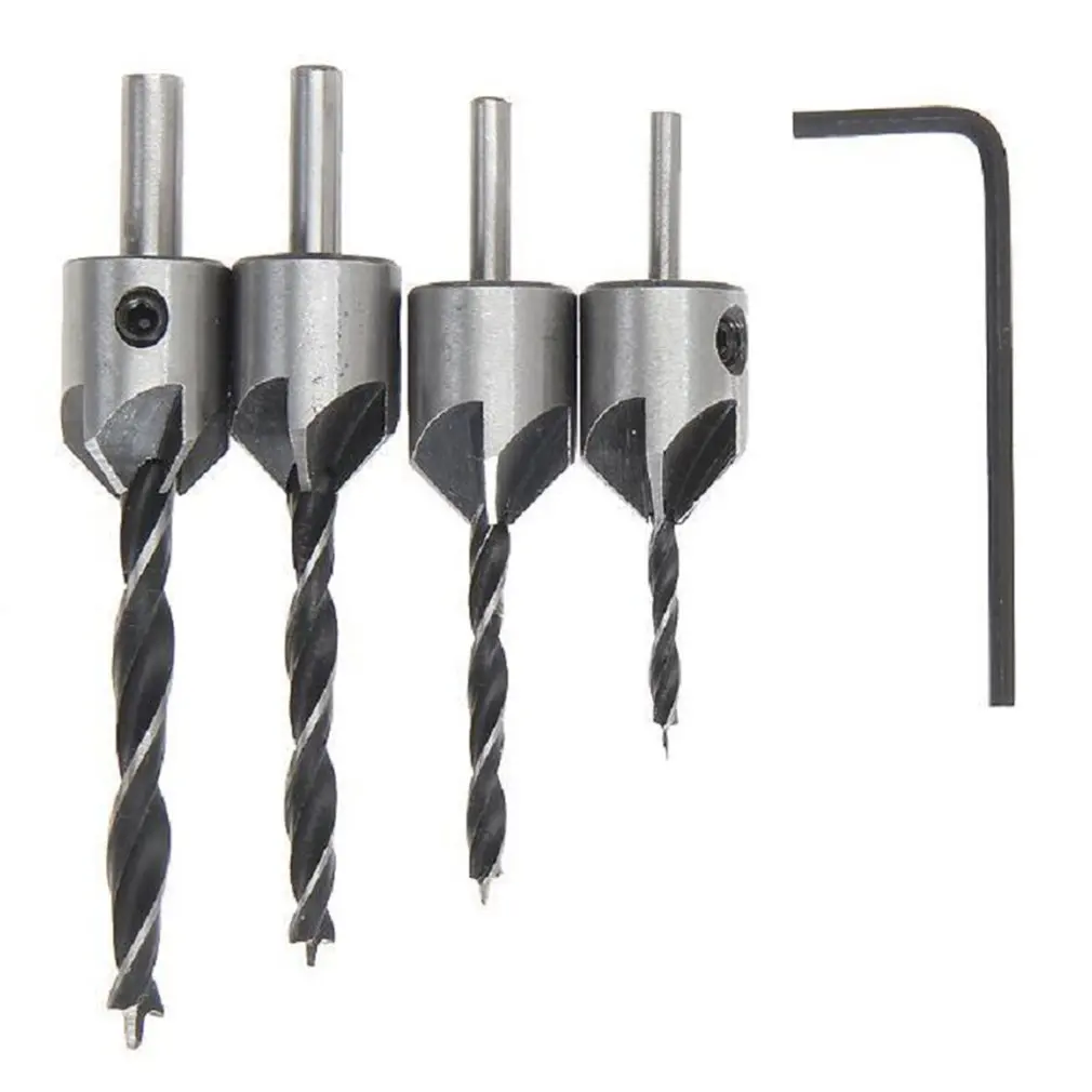 

7pcs/4pcs 14pcs Drill Bit Reaming Woodworking Chamfer Tool Three-pointed Woodwork Countersunk Drill Hole Reamer