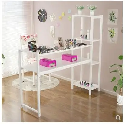 US $480.00 New nail table single double simple modern nail table nail table tempered glass chair set