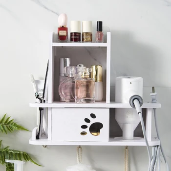 

Multifunction Wall Shelf Bathroom Toilet Holder Hair Dryer Rack Room Storage Shelf Wall Mounted Bath Rack Bathroom Accessories