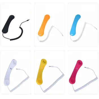

Retro Phone Handset Headset 3.5MM PC Comtuper Microphone with Base for Cellphone