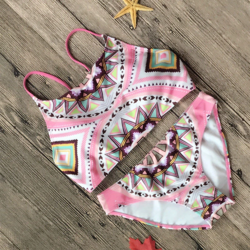 Swimwear Women Padded Bikini Brazilian Swimsuit Set High Neck Bikini Set Bathing Suit Maillot De Bain Femme Swimsuit