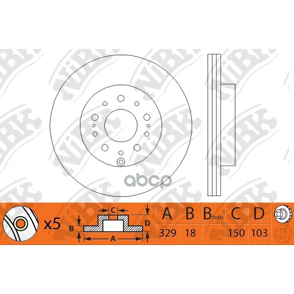 Диск Тормозной Lexus Rx300/Rx330/Rx350/Rx400h Задний Rn1215 NiBK арт. RN1215