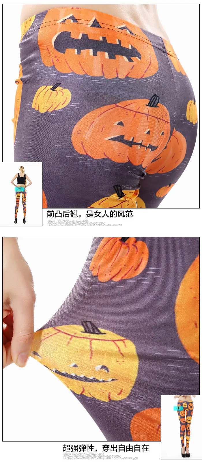 2020 Halloween Pumpkin Print Leggings Women Pants Digital Print Fitness Leggings
