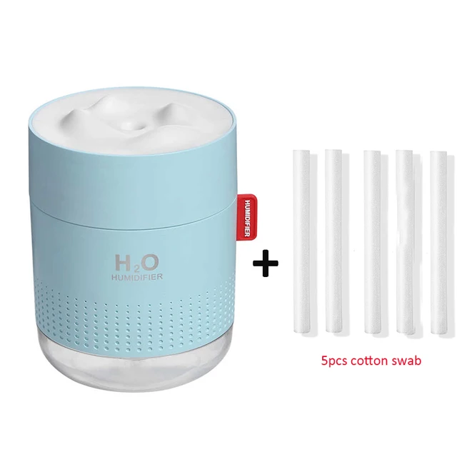 2000mAh Wireless Humidifier Romantic Aromatherapy Humidificador USB Aroma Diffuser Warm Night Lamp Mist Maker Fogger For Bedroom Blue and 5 fliter