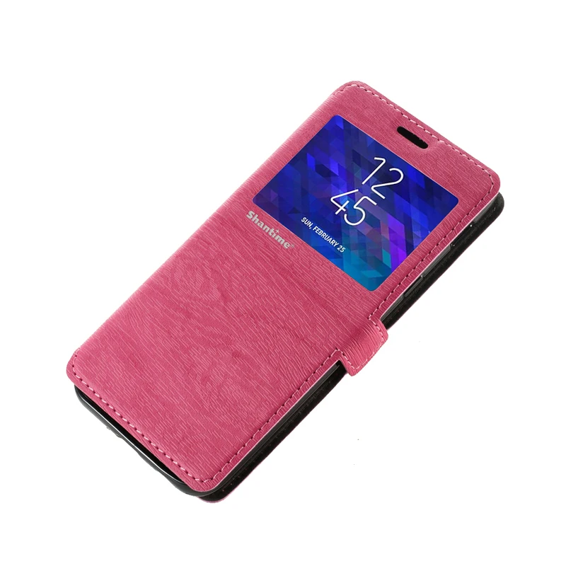 Чехол-сумка из искусственной кожи для телефона для Xiaomi Mi 9 SE, флип-чехол для Xiaomi Mi 9 SE, чехол-книжка с окошком для просмотра, мягкий силиконовый чехол-накладка из ТПУ - Цвет: Rose Red