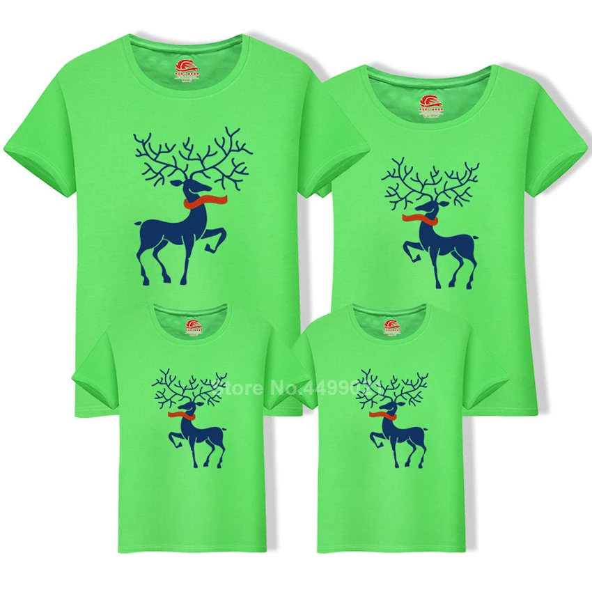 Одинаковые рождественские комплекты для семьи; футболка для мамы, дочки, папы и сына; хлопковая одежда с короткими рукавами и героями мультфильмов; топы - Цвет: Color7 one piece