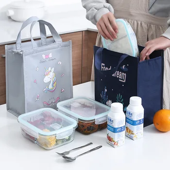 

Bento Bag, Aluminum Foil Thick Canvas, Large-capacity Thermal Insulation, Work, School, Going Out To School, Carrying Bag