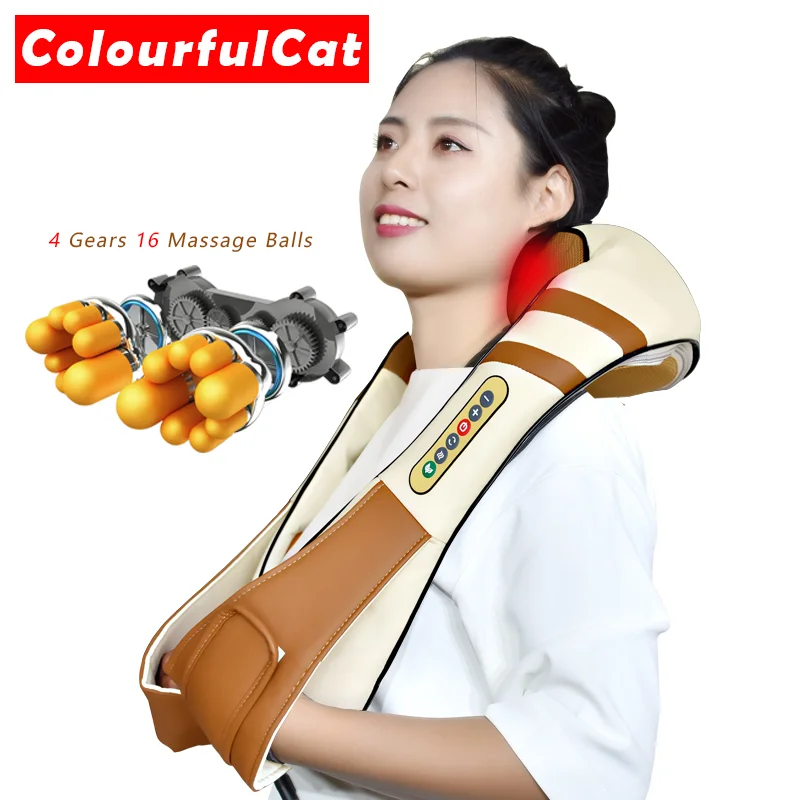  4D Electrical Shiatsu kneading Massage Body Neck and Back Massager Infrared Car Home Best Gift Heal