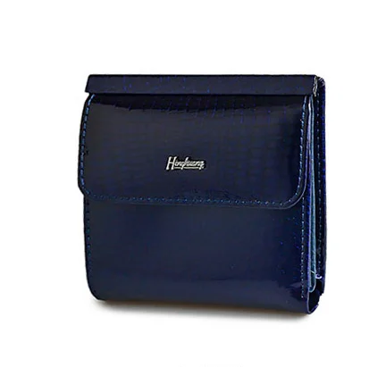 dark blue Модный мини-кошелек, женские кошельки из натуральной кожи, короткий кошелек с застежкой «Аллигатор» для женщин, маленькие женские кошельки, кошельки - Цвет: dark blue