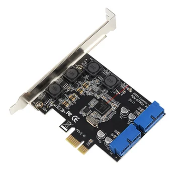 

4 Ports 19 20 Pin Converter Internal PCI E To USB 3.0 Desktop Computer Adapter Transmission Expansion Card Front Add On