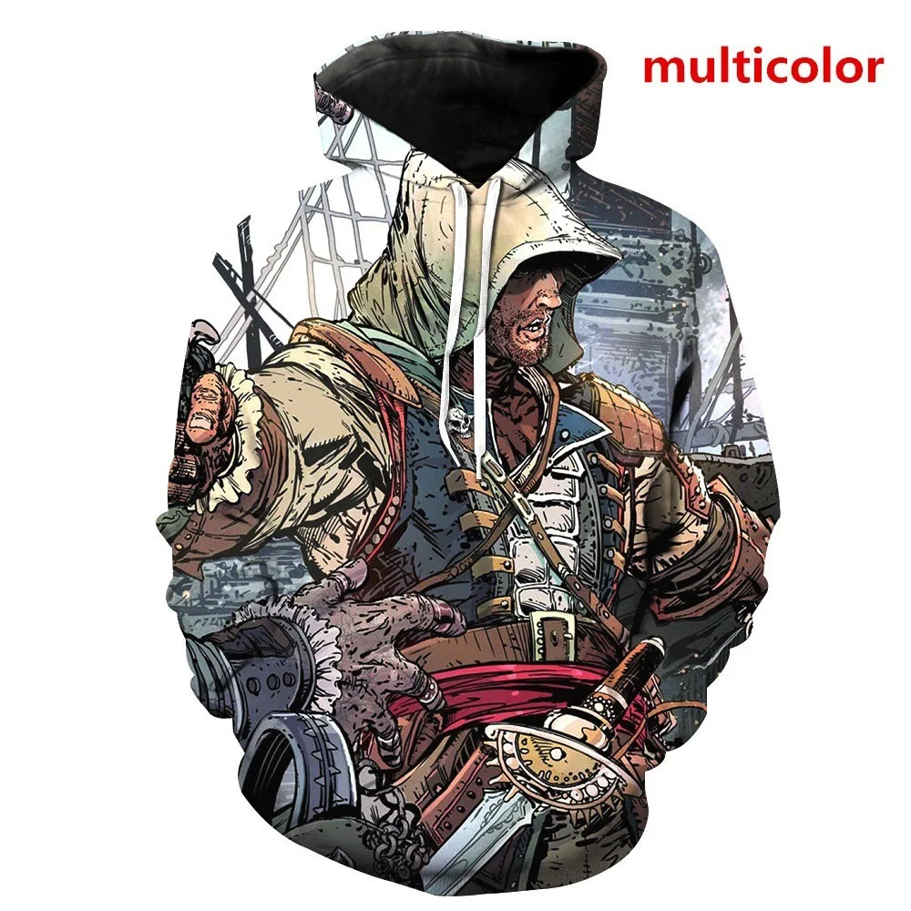 2009 Для мужчин одежда осень и Новинка зимы игровой периферический Assasin's Creed с цифровым 3d-рисунком санитарная одежда