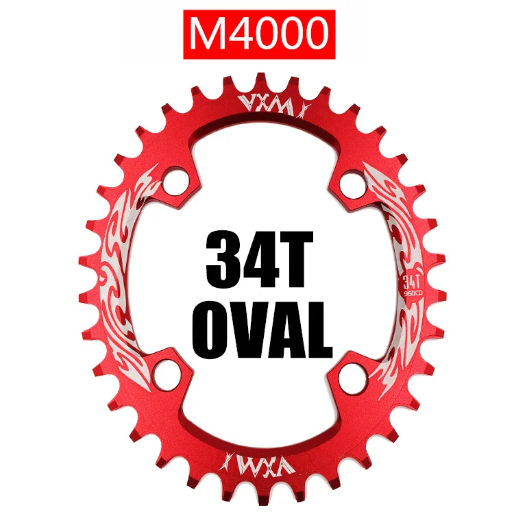 Oval 34T Red VXM96BCD горная велосипедная передняя звезда 32T 34T 36T 38T MTB кольцо цепи велосипеда Круглая овальная Звездочка Fit SHIMANO XTR XT SLX - Цвет: Oval 34T Red
