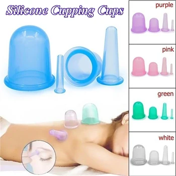 

4 Pcs/set Silicone Massage Vacuum Body and Facial Cellulite Vacuum Jars Massage Tools Health Body Care Relaxation