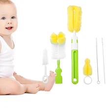 Горячая щетка для бутылки 6 шт./компл. губка Пластик Стекло чашка для молока воды очистка бутылочка Соска-пустышка щетки для соски