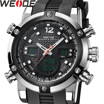 

WEIDE Men Watch Relogio Masculino Reloj Hombre Watch Date Alarm Back Light Time Zone Quartz Watch Digital Wrist LCD Men Watch