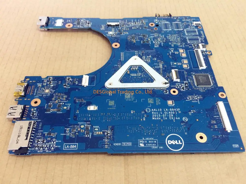 Для Dell Inspiron 15 5458 5558 5758 Материнская плата ноутбука AAL10 LA-B843P i3-5005U SR27G материнская плата полностью проверена Быстрая