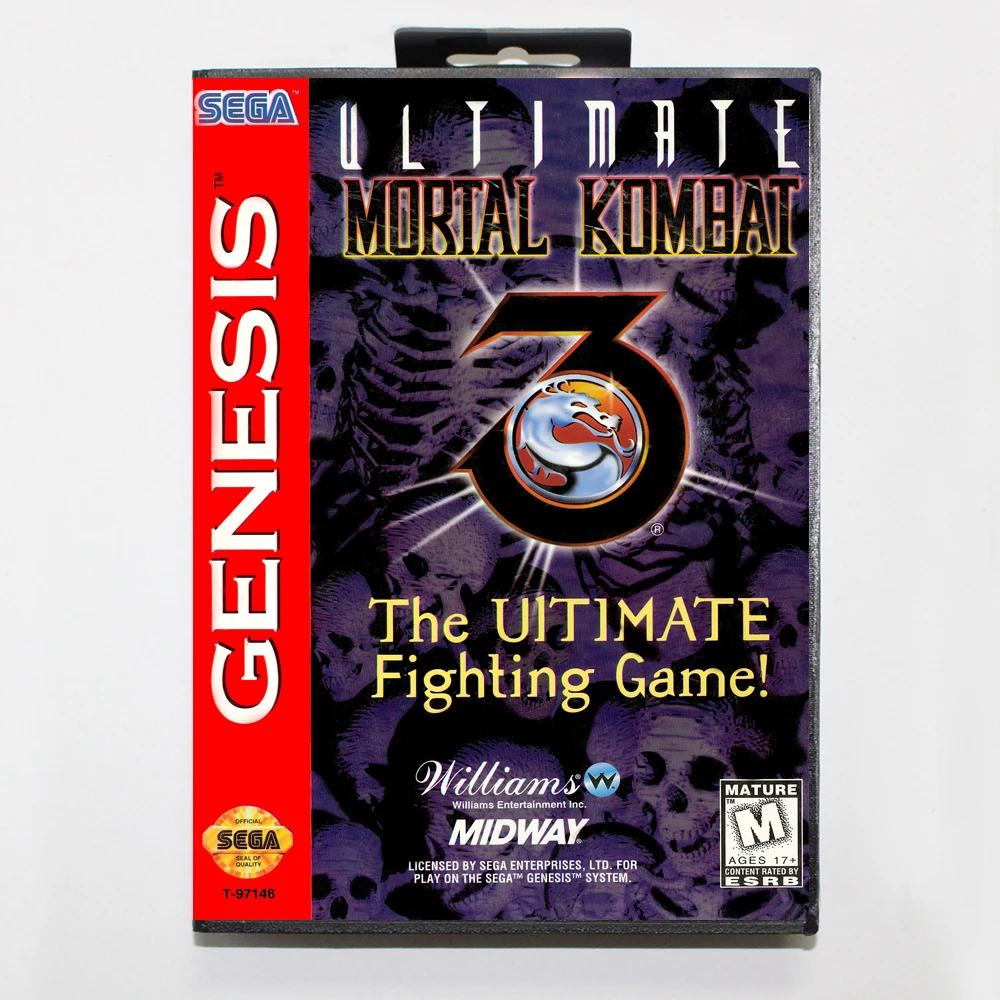 Игровая карта Ultimate Mortal Kombat 3 в коробке 16 бит MD для Sega MegaDrive Genesis System |