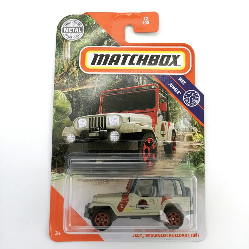 JEEP WRANGLER ROLLBAR(18 #) спичечная коробка мир Юрского периода 1/64 металлическая литая