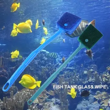 

Long Handle Fish Tank Glass Wipe Aquarium Fish Tank Glass Brushes Plastic Sponge Algae Cleaner Aquarium Cleaning Supplies