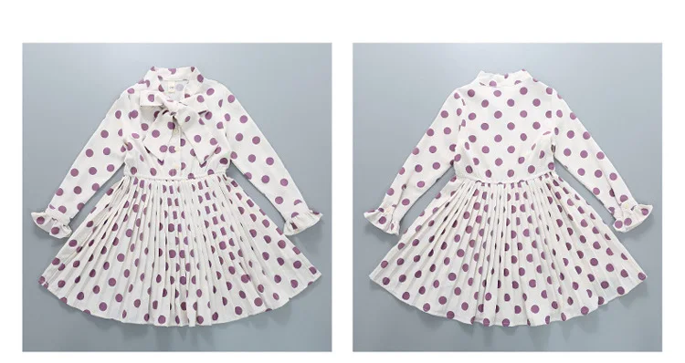 2020 Spring Autumn Kids Clothing Big Girl Boutique Chiffon Dresses Fashion Polka Dot Dress for Girls Age 4 5 6 7 8 9 10 11 12 13 (1)