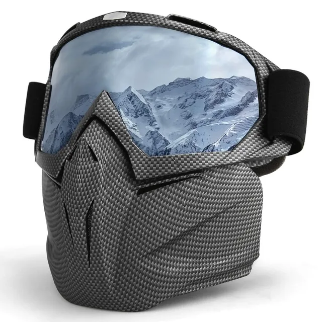 US $11.52 Hot Sale Skiing Eyewear Winter Windproof Skiing Glasses Motocross Sunglasses with Face Mask Ski Sno