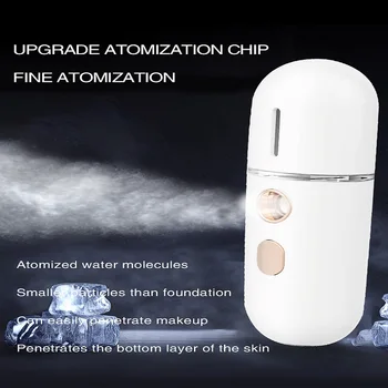

Portable Nano Hydrate Spray Humidifier Facial Steamer Device Beauty Hydrating Apparatus Cold Spray Apparatus Rechargeable