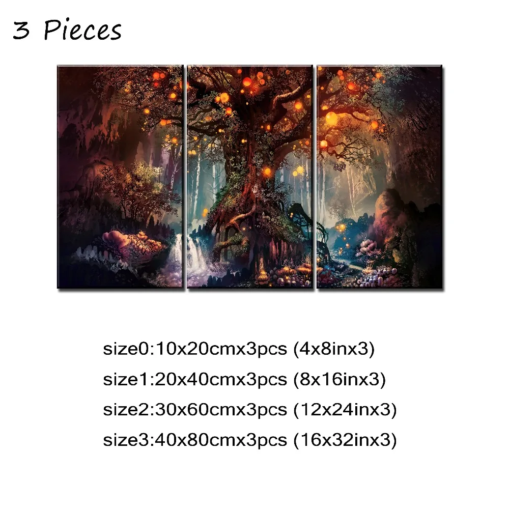 5pcs Posters Forest Fantasy Luminous Poster Wall Art Decor Picture Canvas HD Printed Paintings For Living Room Home Decoration (8)
