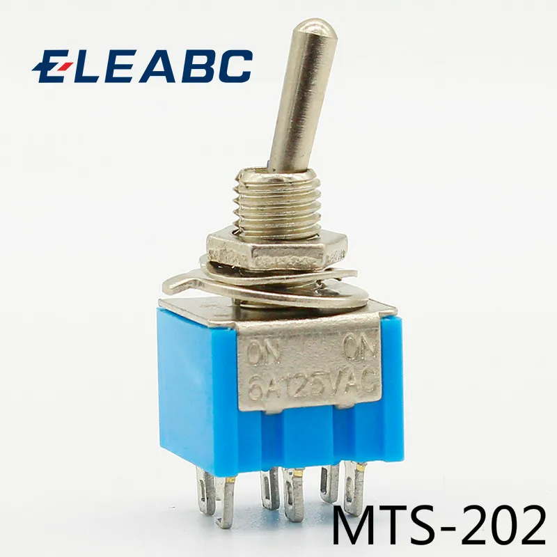 5pcs/Lot Blue 6-Pin DPDT ON-ON Mini 6A125VAC Miniature Toggle Switches | Обустройство дома